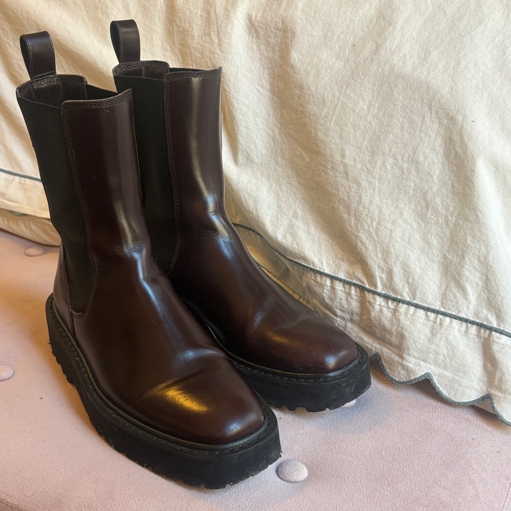 Dries Van Noten Brown Combat Boots